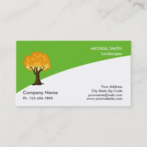 Gold Tree Garden Lawn Care and Landscape Business Card