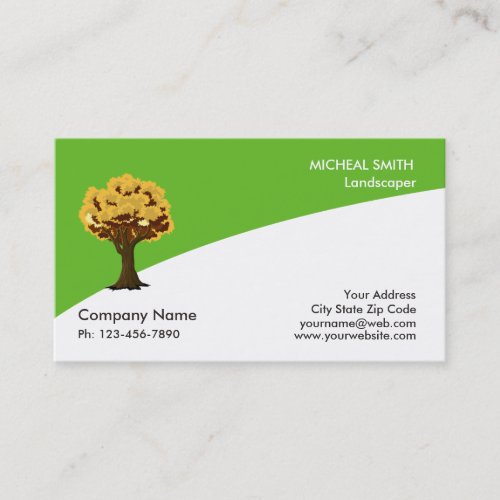 Gold Tree Garden Lawn Care and Landscape Business Card