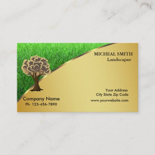 Gold Tree Garden Lawn Care and Landscape Business Card