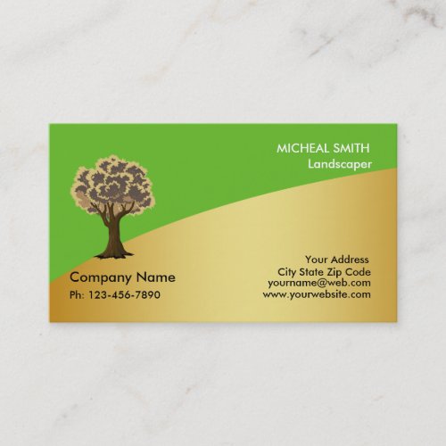 Gold Tree Garden Lawn Care and Landscape Business Card
