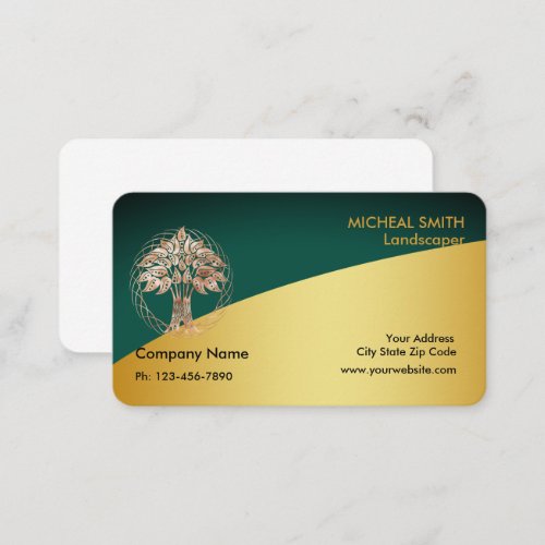 Gold Tree Garden Lawn Care and Landscape Business Card