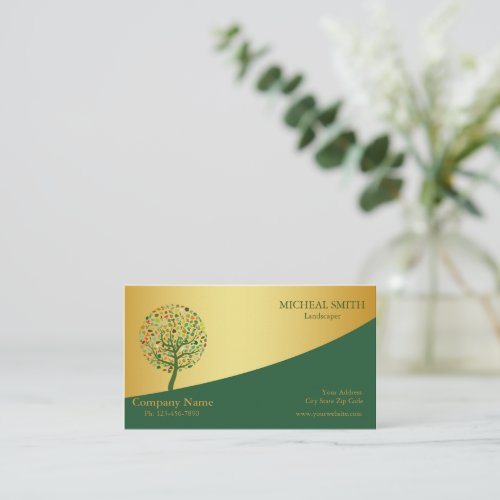 Gold Tree Garden Lawn Care and Landscape Business Card