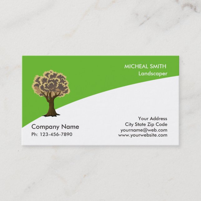 Gold Tree Garden Lawn Care and Landscape Business Card (Front)