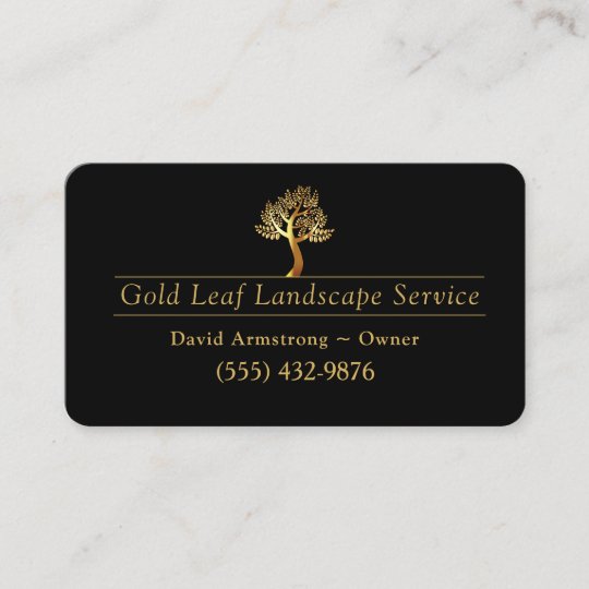 Gold Tree Landscaping Yard Tree Service Business Card | Zazzle.com