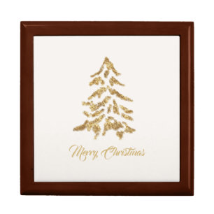 Gold Tree Merry Christmas Gift Box