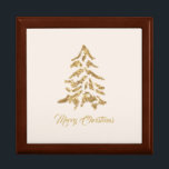 Gold Tree Merry Christmas Gift Box<br><div class="desc">Festive Golden Tree Merry Christmas Gift Box. Features a golden Christmas tree and a hand written script text. 
By Miri Creations - Created For You Only with You in Mind. All rights reserved.</div>