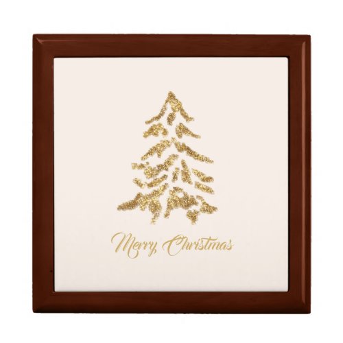 Gold Tree Merry Christmas Gift Box