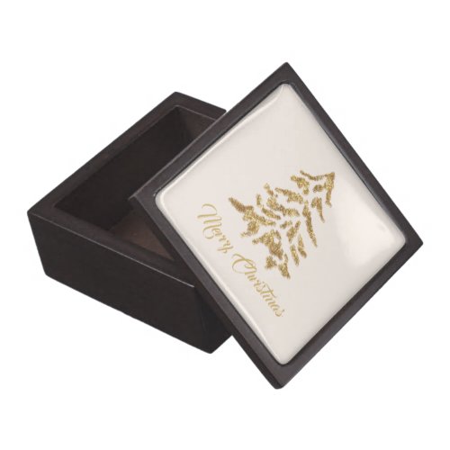 Gold Tree Merry Christmas Magnetic Wooden Gift Box