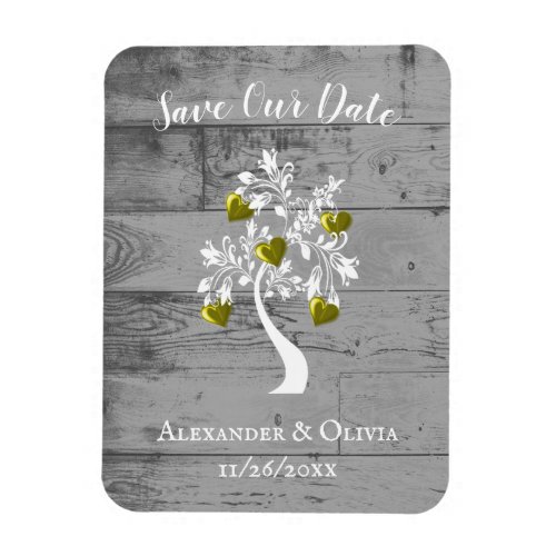 Gold Tree of Hearts Save The Date Magnet