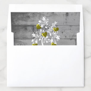 Gold Tree of Hearts Wedding Envelope Liner