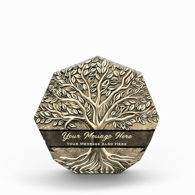 Gold Tree of Life Acrylic Award (Front)