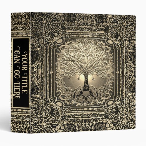 Gold Tree of Life Ancient Ornate 3 Ring Binder