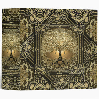 Gold Tree of Life Ancient Ornate 3 Ring Binder