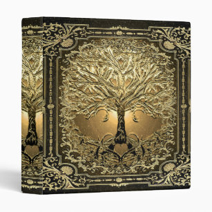 Gold Tree of Life Ancient Rustic 3 Ring Binder