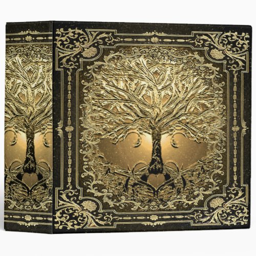 Gold Tree of Life Ancient Rustic 3 Ring Binder