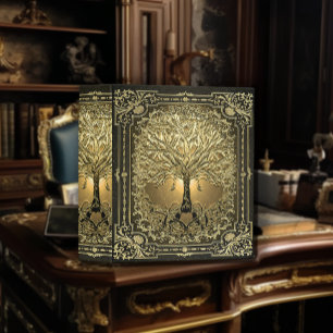 Gold Tree of Life Ancient Rustic 3 Ring Binder