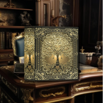 Gold Tree Of Life Ancient Rustic 3 Ring Binder by thetreeoflife at Zazzle