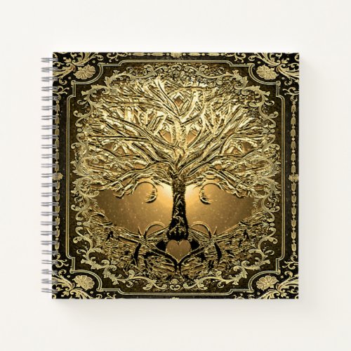 Gold Tree of Life Ancient Rustic  Notebook