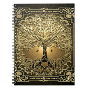 Gold Tree of Life Ancient Rustic  Notebook