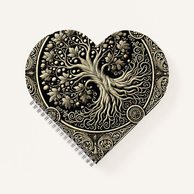 Gold Tree of Life Ancient Rustic  Notebook (Front)