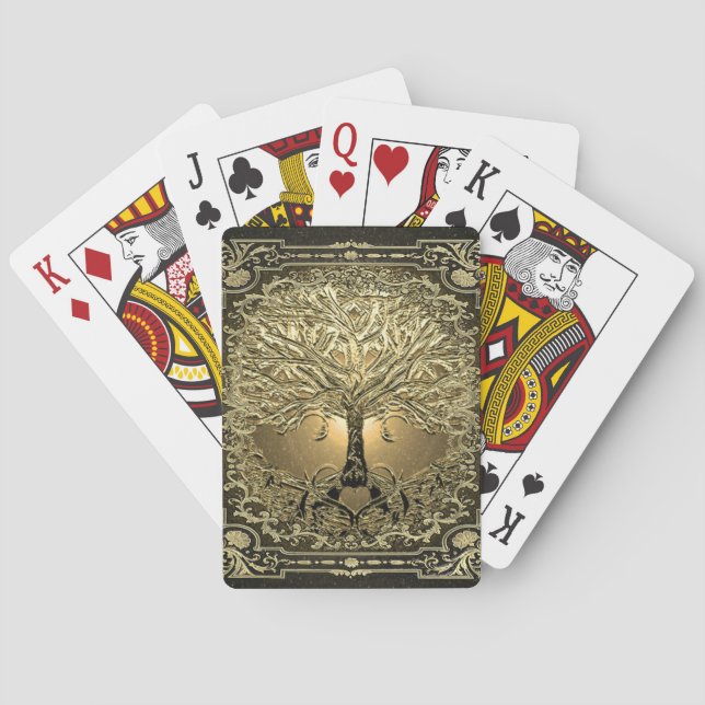 Gold Tree of Life Ancient Rustic Poker Cards (Back)