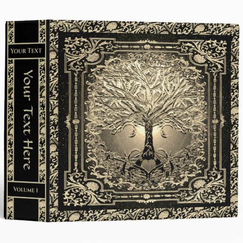 Gold Tree of Life Inner Light 3 Ring Binder