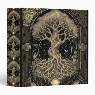 Gold Tree of Life Ornate Ancient Antiqu 3 Ring Binder