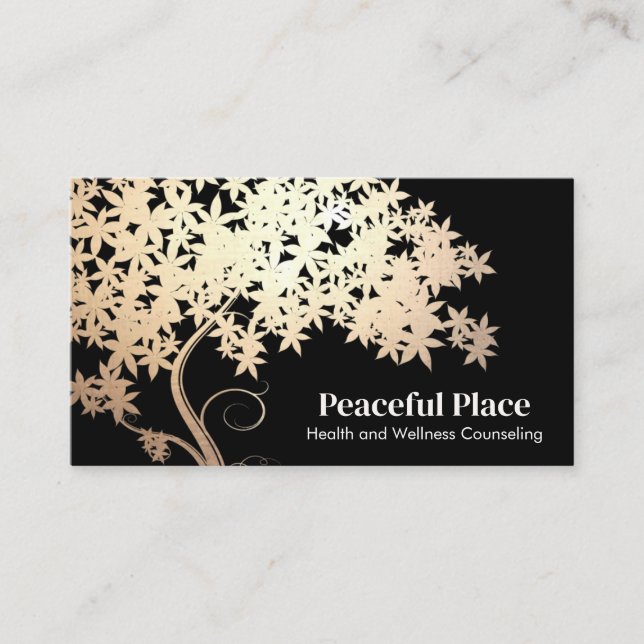 Gold Tree of Life Wellness Counseling Business Card (Front)