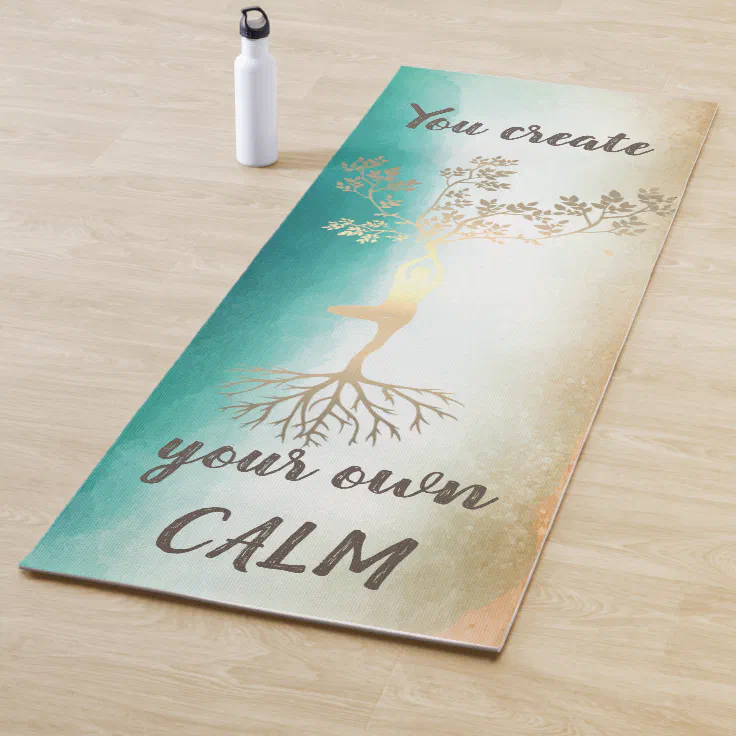 Gold Tree Silhouette,Ombre Yoga Yoga Mat Zazzle