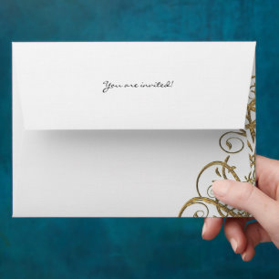 Gold Tree Swirl Wedding Envelopes
