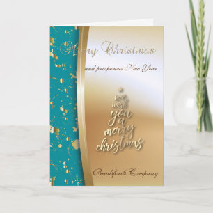 Gold Tree, We Wish You A Merry Christmas Company Holiday Card