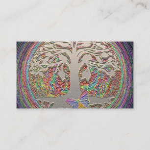 Gold Tree with Butterly Business Card