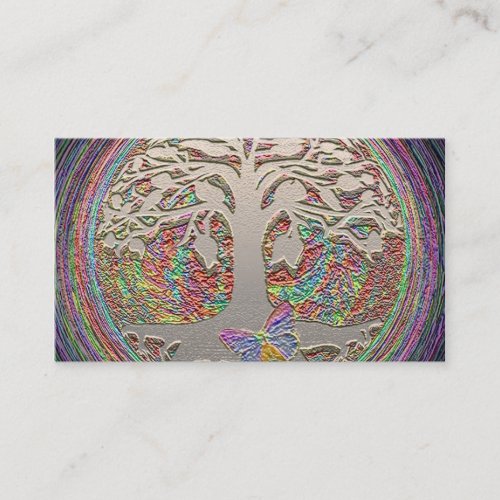 Gold Tree with Butterly Business Card