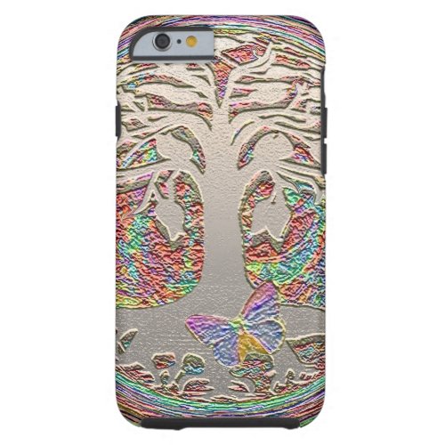 Gold Tree with Butterly Tough iPhone 6 Case