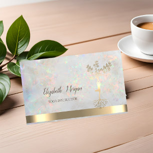 Gold Tree Women Silhouette,Opal Yoga Instructor Business Card