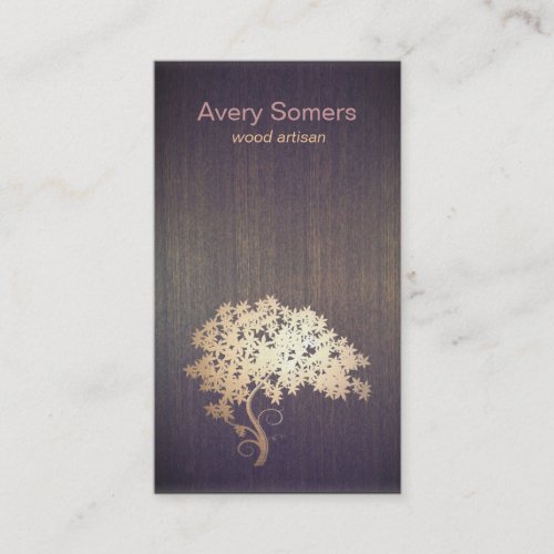 Gold Tree Wood Artist Business Card