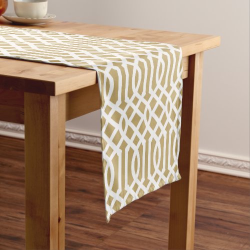 Gold Trellis Short Table Runner