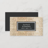 Gold Trendy Fun  FAUX Sequin Beauty Salon Business Card (Front/Back)
