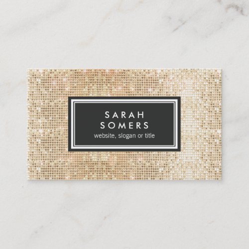 Gold Trendy Fun  FAUX Sequin Beauty Salon Business Card