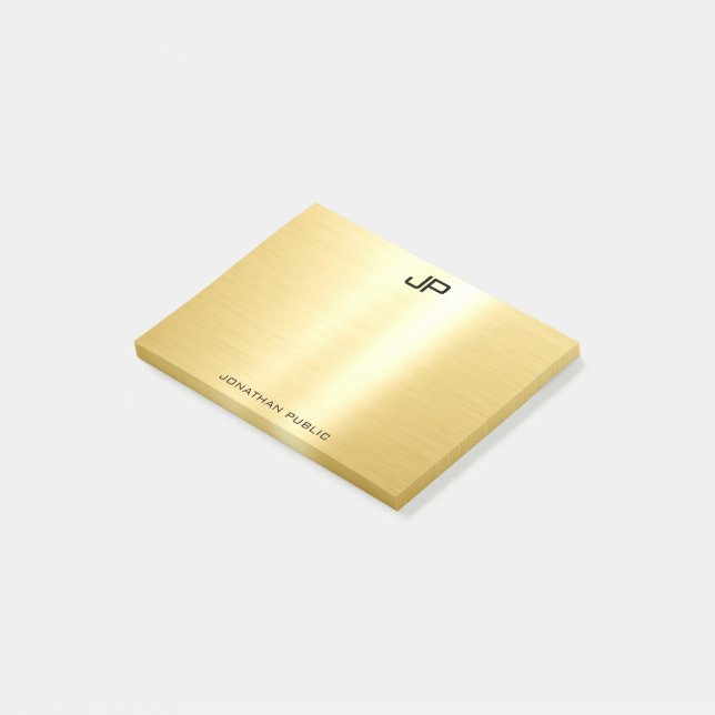 Gold Trendy Professional Template Elegant Modern Post-it Notes (Angled)