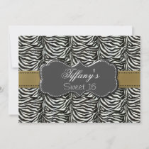 gold trendy Sweet Sixteen party Invitation
