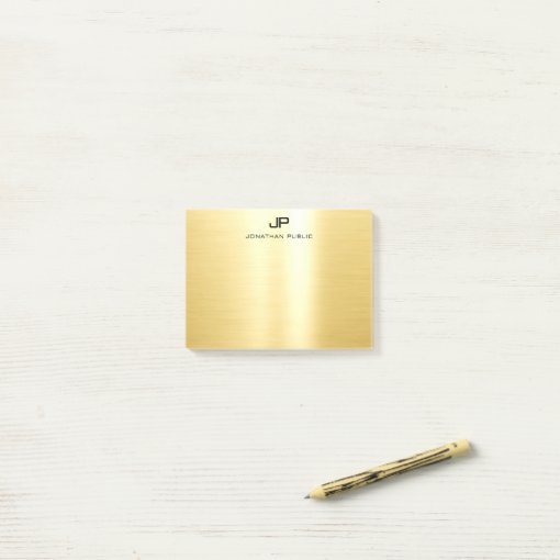 Gold Trendy Template Elegant Modern Simple Design Postit Notes Zazzle