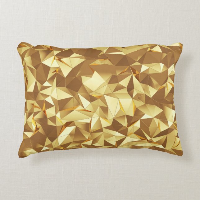 Gold Triangle: Abstract Background Texture. Accent Pillow (Front)