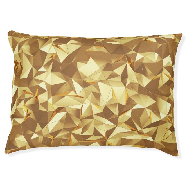 Gold Triangle: Abstract Background Texture. Pet Bed (Front)