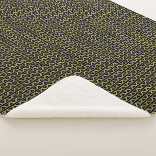 Gold Triangle Abstract Modern Random Pattern Sherpa Blanket