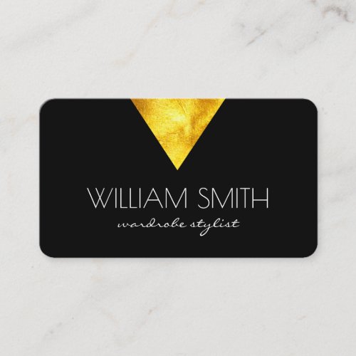 Gold Triangle  Black Business Card