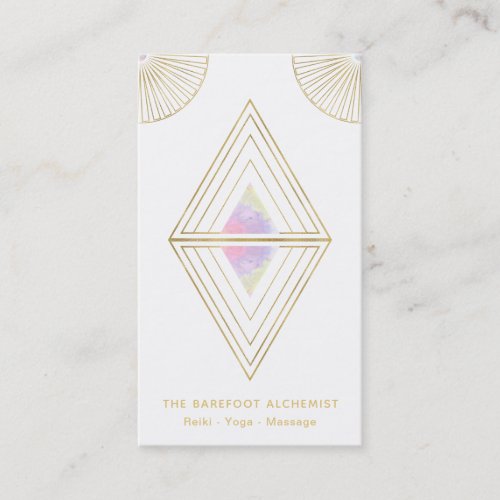   Gold Triangles Alchemy Sacred Geometry Boho Business Card