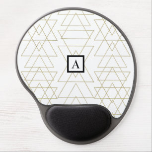 Gold Triangles Chic White Modern Glamour Gel Mouse Pad