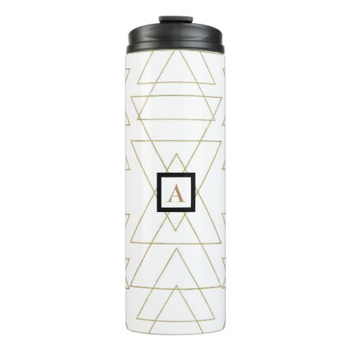 Gold Triangles Chic White Modern Glamour Thermal Tumbler