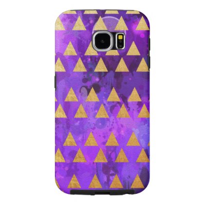 Gold triangles,ultra violet,purple,pink,modern,fun samsung galaxy s6 case